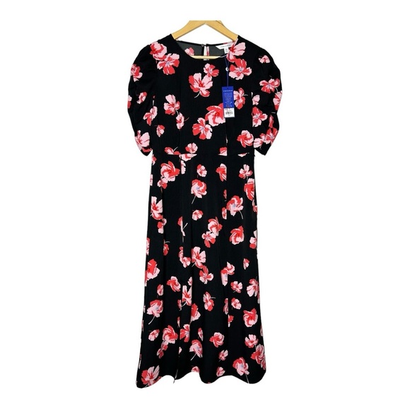 POPSUGAR Dresses & Skirts - POPSUGAR Women’s  Floral Puff‎ Sleeve Midi Dress Size M